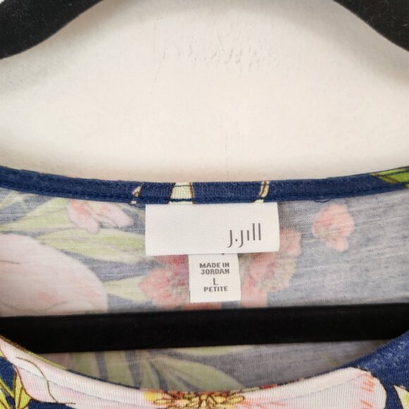 J. Jill Sleeveless Dress Floral Stretch Comfy Hawaiian Casual Petite L (LP) - Picture 5 of 8